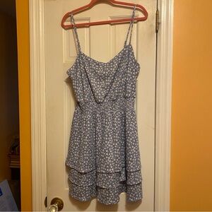 Emerald Sundae Blue Dress with Floral Accents Size XXL